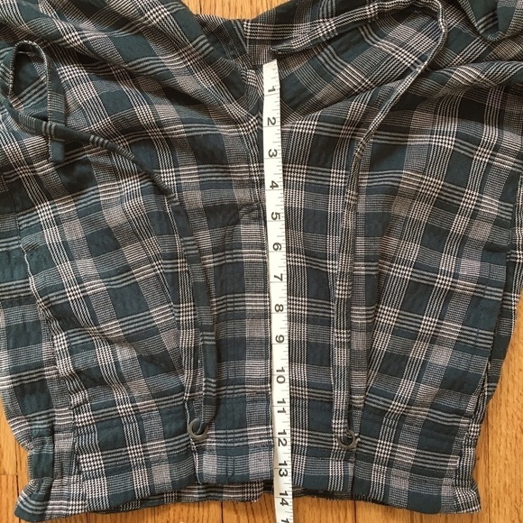 Free People Potato Sack High Rise Loose Fit Green Plaid Pant Size 2 - Picture 11 of 16